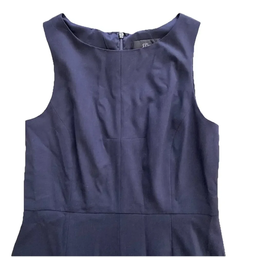 J.Crew Italian Double Face Cashmere Tollegno 1900 Navy Blue Dress Size 6 EUC